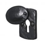 Rustic - Rectangular Covered Key Hole open escutcheon in Black Cast Iron (4360)